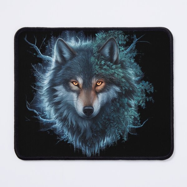Item preview, A mystical wolf emerging from a dense magical forest designed and sold by JurekWoyArt.