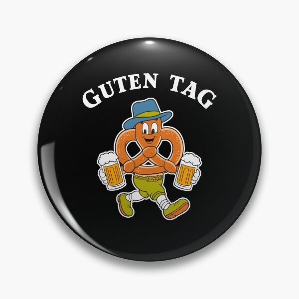 Item preview, Guten Tag Cheerful pretzel in lederhosen oktoberfest Guten Tag designed and sold by w1ckerman.
