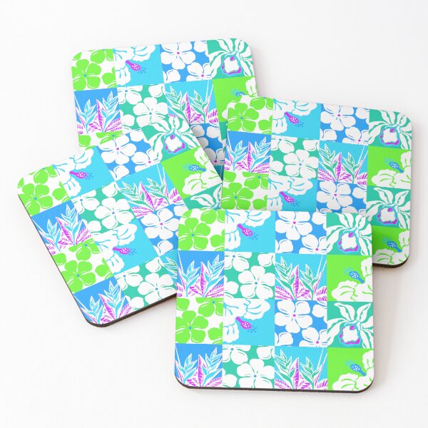 Item preview, Hawaiian Floral Country Patchwork-blues and greens designed and sold by Linda Maliuana.
