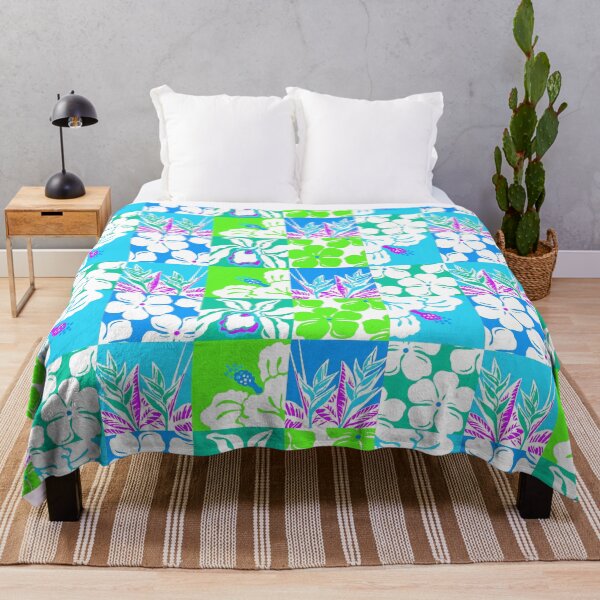 Item preview, Hawaiian Floral Country Patchwork-blues and greens designed and sold by Linda Maliuana.