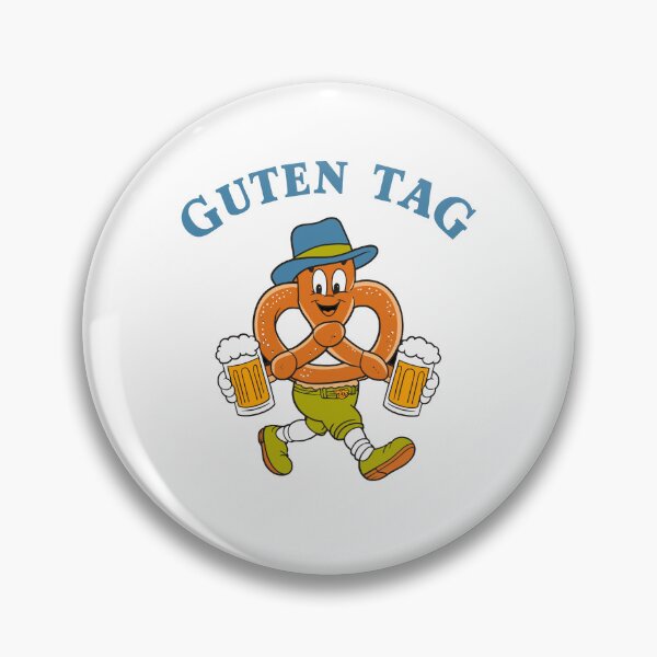 Item preview, Guten Tag Cheerful pretzel in lederhosen oktoberfest beer tracht designed and sold by w1ckerman.