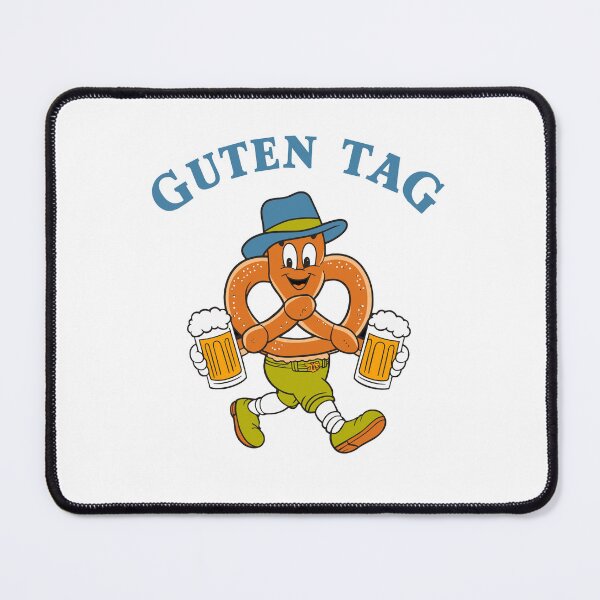 Item preview, Guten Tag Cheerful pretzel in lederhosen oktoberfest beer tracht designed and sold by w1ckerman.