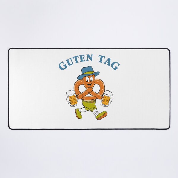 Item preview, Guten Tag Cheerful pretzel in lederhosen oktoberfest beer tracht designed and sold by w1ckerman.