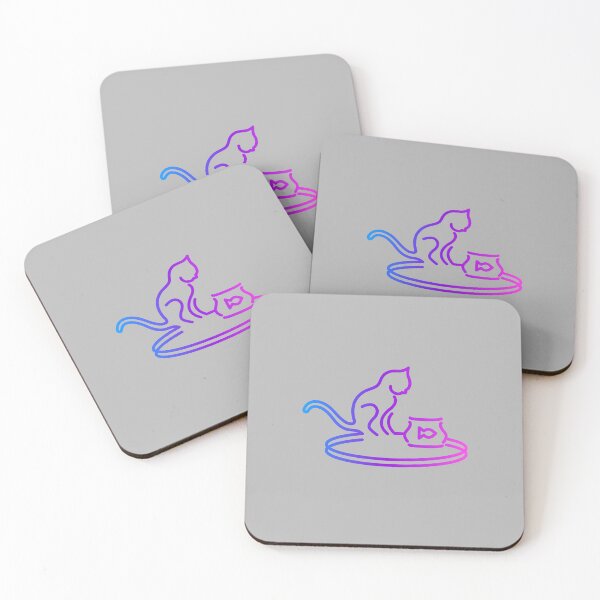 Item preview, Cat and Fish Bowl - Pink/Blue designed and sold by SquareKeyStudio.