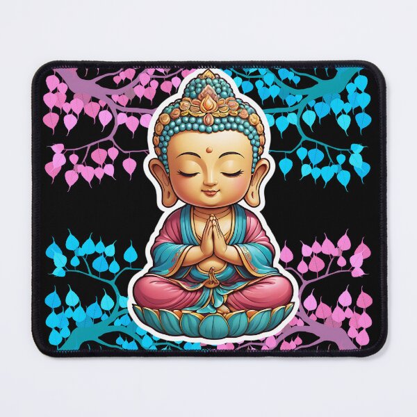 Item preview, Peaceful Tiny Buddha in Vibrant Leaves Stickets designed and sold by We-Ai-Art.