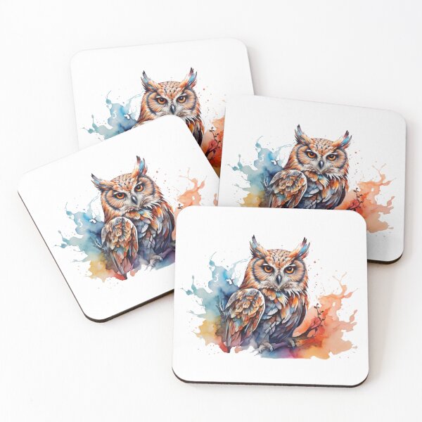 Artikelvorschau, Eine Eule als digitales Aquarell entworfen und verkauft von Rose Design & Photos.