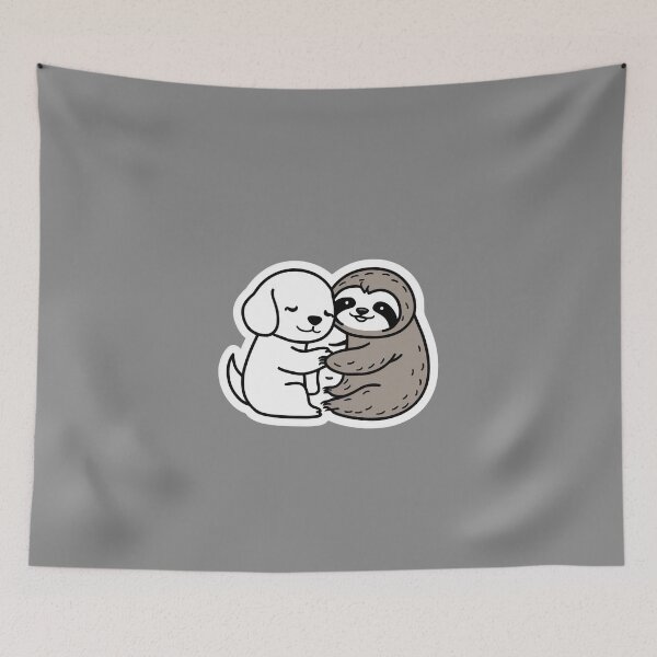 Item preview, Cute Sloth and Dog Friendship for Pug Lover designed and sold by Laugh-Lines.