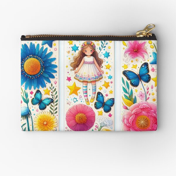 Item preview, whimsical girl in garden designed and sold by aliraweb.