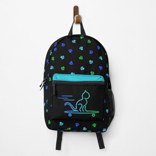 Item preview, Cat on Skateboard - Blue/Green designed and sold by SquareKeyStudio.