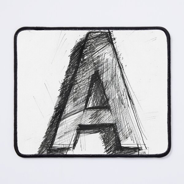 Artikelvorschau, handgezeichneter Buchstabe „A“ mit strukturierter, skizzenhafter Qualität, mit Kohle- oder Bleistiftstrichen auf einem einfachen weißen Hintergrund entworfen und verkauft von JsKpY.