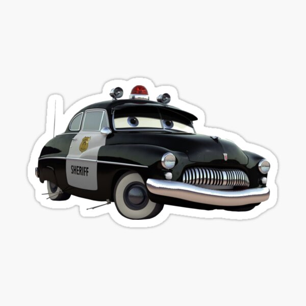 Item preview, Black and White Police Car – Animated Car Lovers Gift Idea designed and sold by wearecarlovers-.
