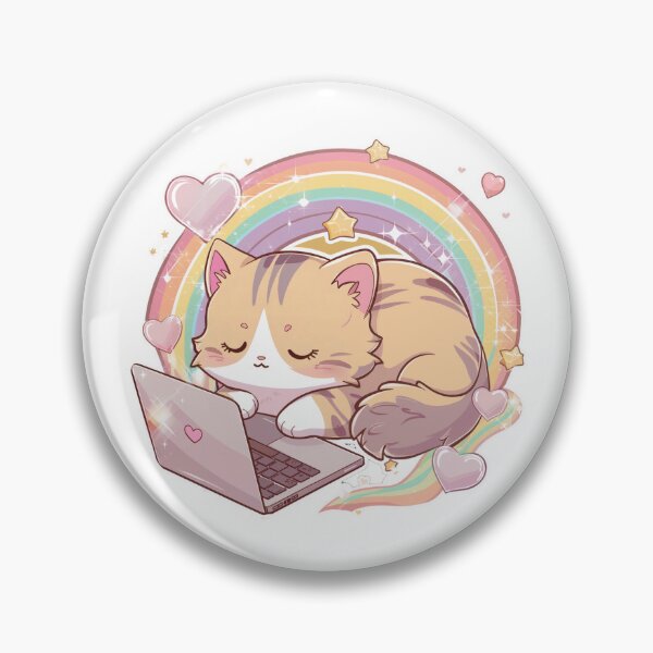 Item preview, Dreamy Coder: Kitty's Rainbow Workspace designed and sold by mrGrayMan.