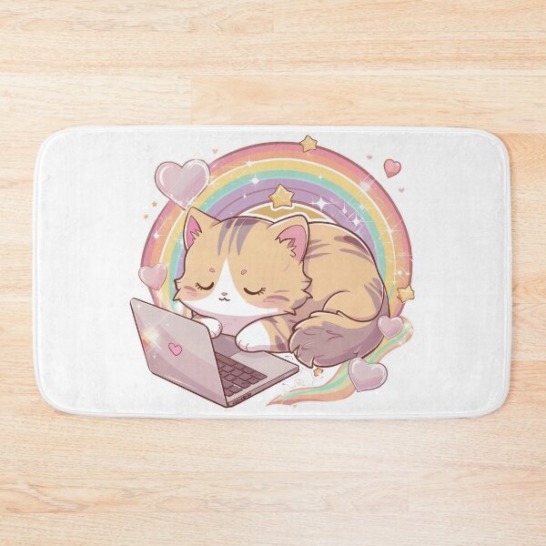 Item preview, Dreamy Coder: Kitty's Rainbow Workspace designed and sold by mrGrayMan.