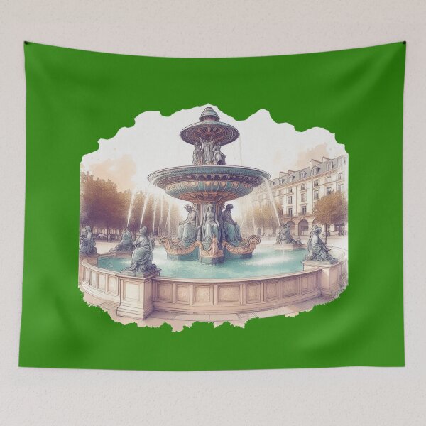 Item preview, Valsaînes Landmark Fountain 3D Sketch ,  designed and sold by PaintMeWorld.