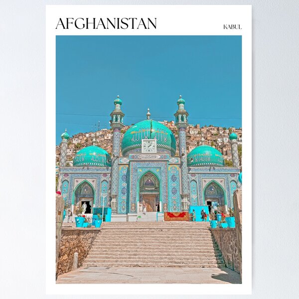 Aperçu de l'œuvre Mosquée du sanctuaire Blue Sakhi à Kaboul Afghanistan créée et vendue par PrintsbyPearl.