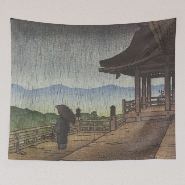 Item preview, Rain at the Kiyomizu Temple by Kawase Hasui designed and sold by Takeda-art.