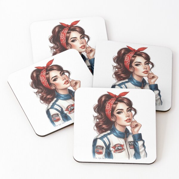 Item preview, Pop Art Pin Up Idol Woman Racing Driver 18 designed and sold by IBTees.