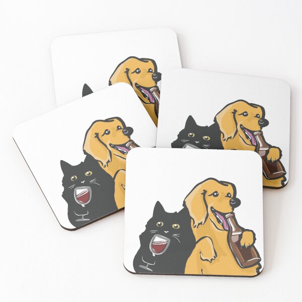 Item preview, Black cat and golden retriever designed and sold by wintereza.