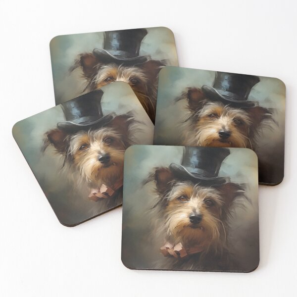 Item preview, Noble dog with top hat | Impressionism designed and sold by AniDragonfly.