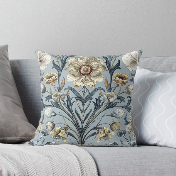 Artikelvorschau, Hellblaues Blumenmuster 10 (inspiriert von William Morris) entworfen und verkauft von MerkintileEXG.