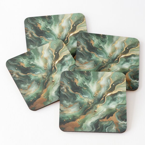 Item preview, Elegance in green: Realistic marble with golden accents – A digital masterpiece designed and sold by FotoworldEdel.