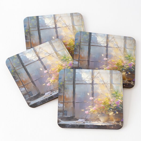 Item preview, Studio with flowers at the window | Impressionism designed and sold by AniDragonfly.
