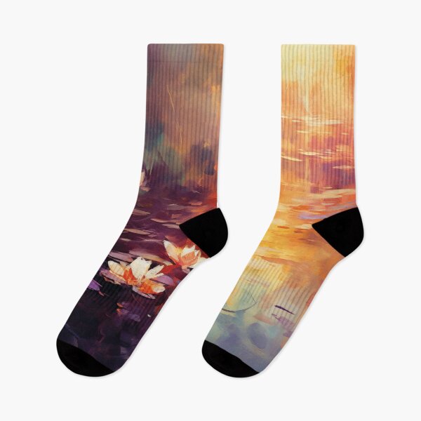 Item preview, Water lilies at sunset | Impressionism designed and sold by AniDragonfly.