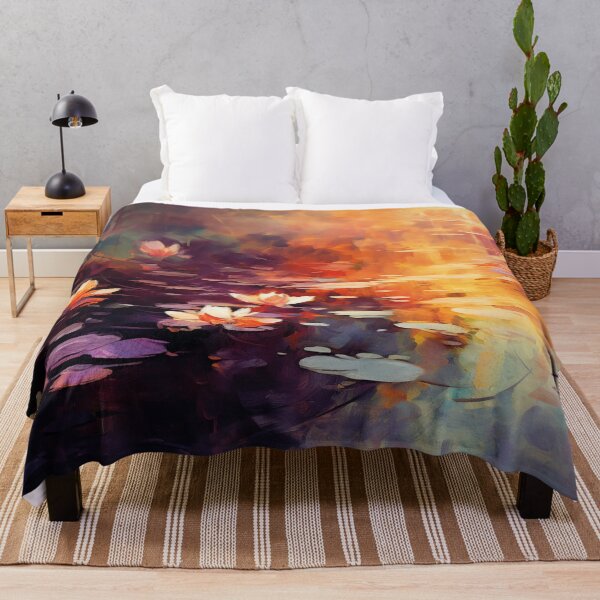 Item preview, Water lilies at sunset | Impressionism designed and sold by AniDragonfly.
