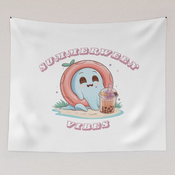 Item preview, Summerween Vibes - Cute ghost, spooky summer designed and sold by Merch-Kitsune.