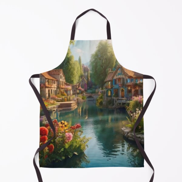 Item preview, Whimsical Waterside Village designed and sold by BlareBlare.
