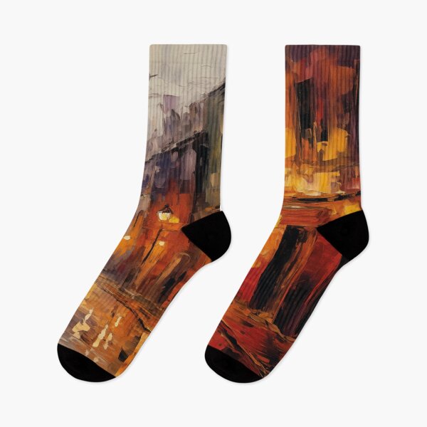 Item preview, Rainy night in the city center | Impressionism designed and sold by AniDragonfly.