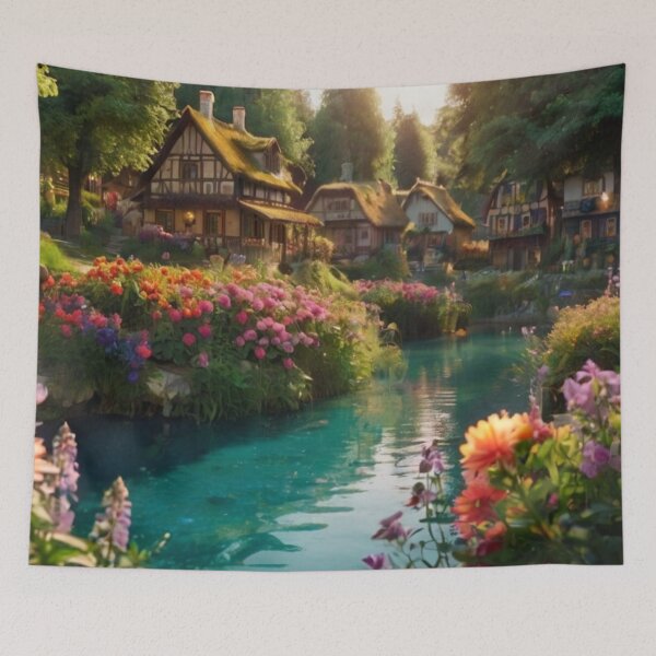Item preview, Flower-Embraced Canal Hamlet designed and sold by BlareBlare.