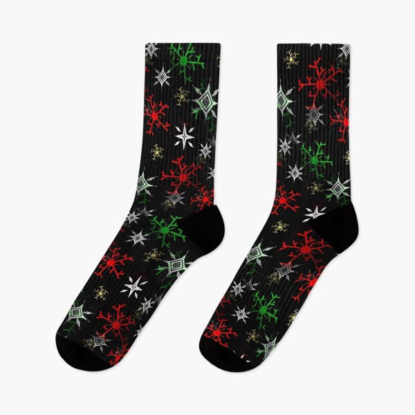 Item preview, Red Green White Christmas Snowflakes designed and sold by Sartoris Art.