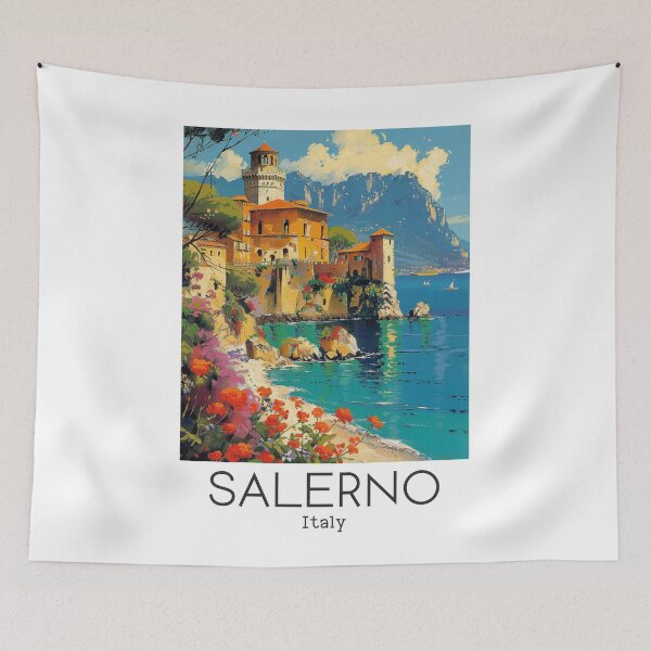 Item preview, A Vintage Travel Art of Salerno - Italy  designed and sold by GoodOldVintage.