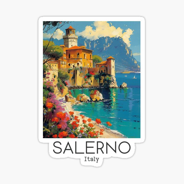 Item preview, A Vintage Travel Art of Salerno - Italy  designed and sold by GoodOldVintage.