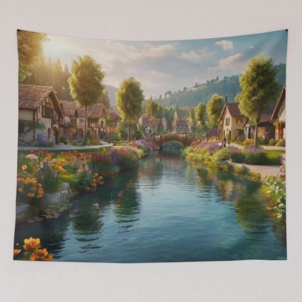 Item preview, Garden of the Canal Village designed and sold by BlareBlare.
