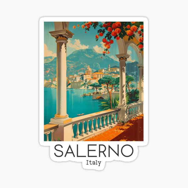 Item preview, A Vintage Travel Art of Salerno - Italy  designed and sold by GoodOldVintage.