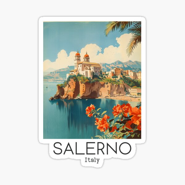 Item preview, A Vintage Travel Art of Salerno - Italy  designed and sold by GoodOldVintage.