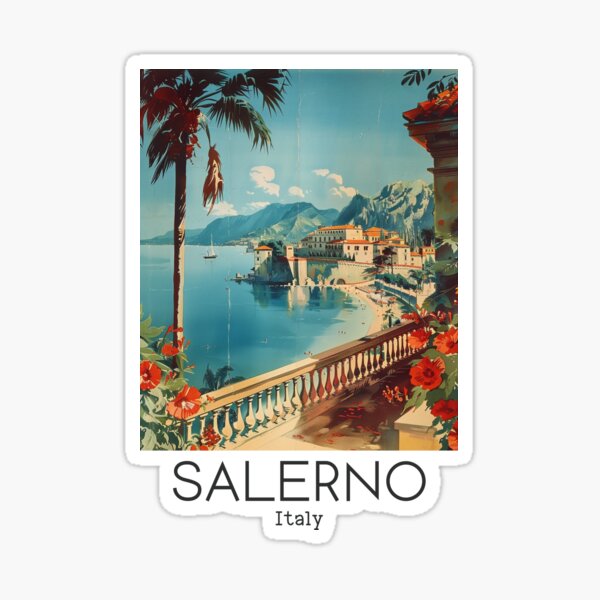 Item preview, A Vintage Travel Art of Salerno - Italy  designed and sold by GoodOldVintage.