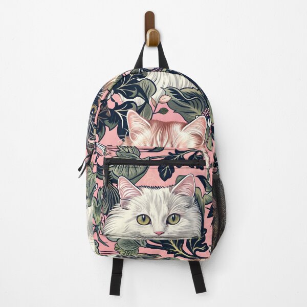 Item preview, Pink Floral 08 ... with cats (inspired by William Morris) designed and sold by MerkintileEXG.