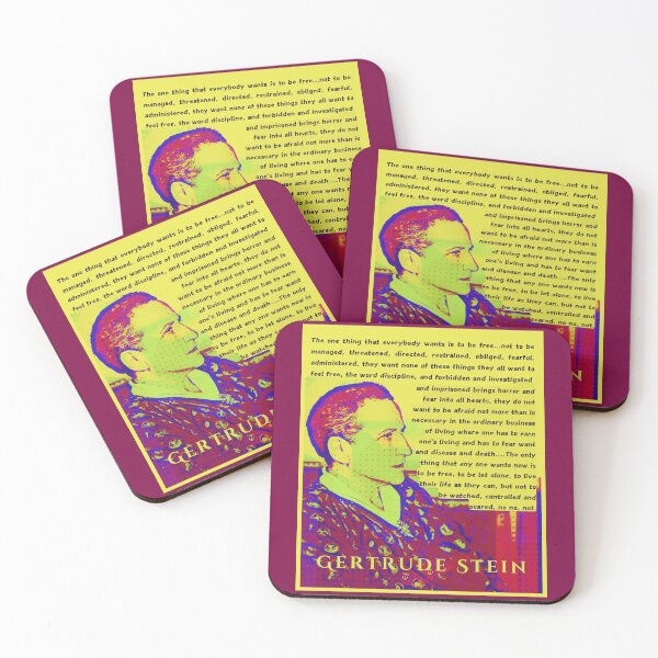 Item preview, Gertrude Stein quote: The one thing that everybody wants is to be free...not to be managed, threatened, directed, restrained, obliged, fearful, administered designed and sold by artbleed.