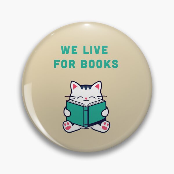 Item preview, WE LIVE FOR BOOK, cute cat reading an open book  designed and sold by La Loca.