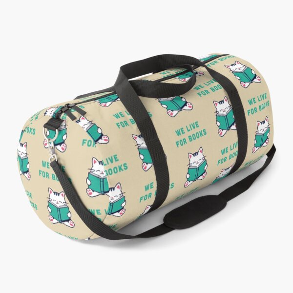 Item preview, WE LIVE FOR BOOK, cute cat reading an open book  designed and sold by La Loca.