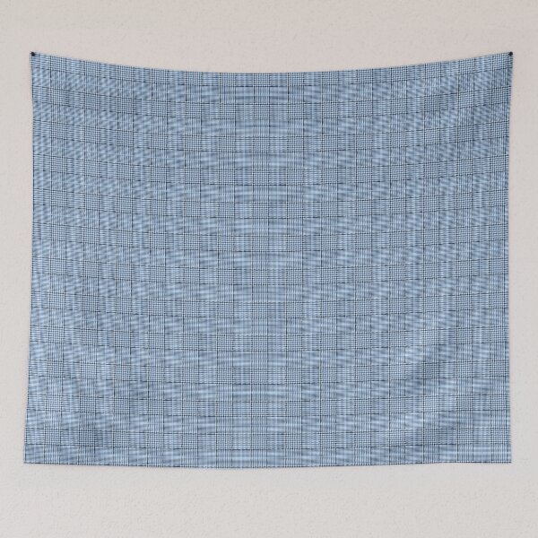 Item preview, Glen check, Prince of Wales abstract geometric pattern, black, blue broken checks  designed and sold by iclipart.