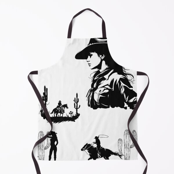 Item preview, Western Vibes: Cowboy and Cowgirl Silhouettes on a Rugged Desert Background designed and sold by Aqmean.
