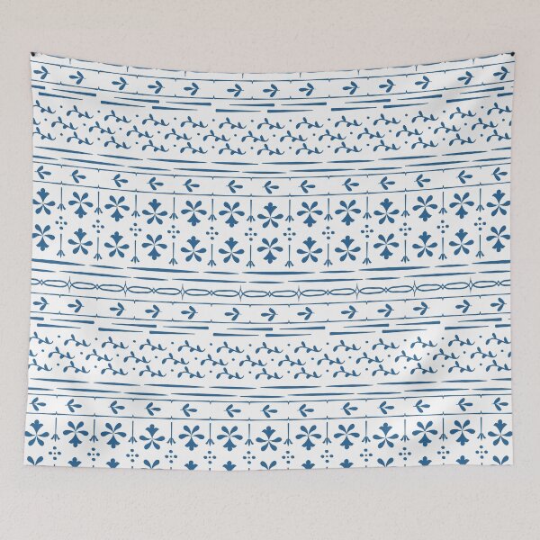 Aperçu de l'œuvre Country Chic Bleu Floral créée et vendue par VintageStyle.
