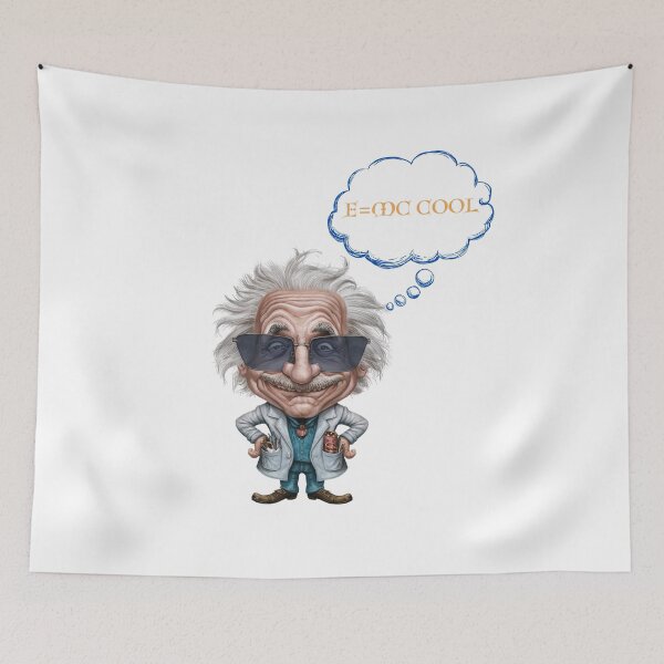 Item preview, Funny Einstein Caricature Design with "E=mc² Cool" Formula - Science Geek Gift designed and sold by StyleFused.