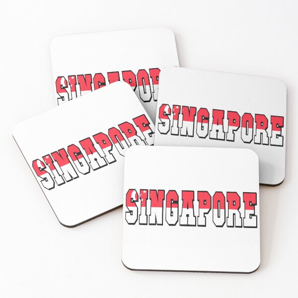 Item preview, Singapore Country Flag Typography designed and sold by TravelWish.