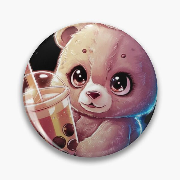 Item preview, Little Bear in hat Chilling with it's Boba Tea designed and sold by Paulina Szymoniak.