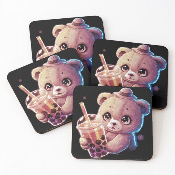 Item preview, Little Bear in hat Chilling with it's Boba Tea designed and sold by Paulina Szymoniak.